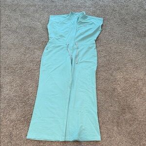 Figs Rafaela wide leg, Aqua Blue Technical Collection jumpsuit size XL